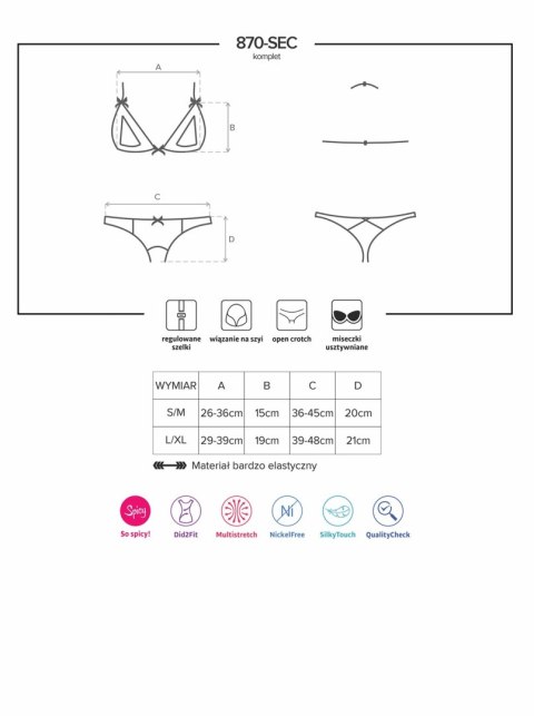 Komplet bielizny erotycznej Obsessive koronkowy czerwony S/M Obsessive
