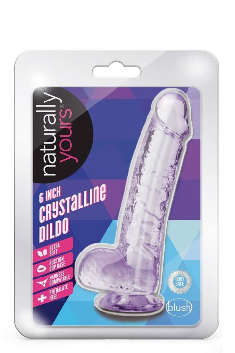 NATURALLY YOURS  6" CRYSTALLINE DILDO  AMETHYST TONGA