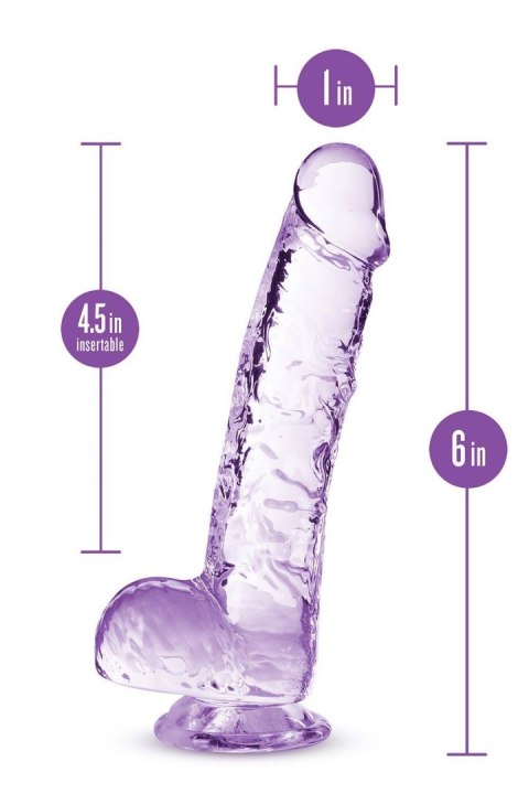 NATURALLY YOURS  6" CRYSTALLINE DILDO  AMETHYST TONGA
