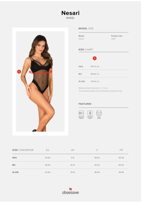 Nesari body otwarte XL/2XL Obsessive - Amocarat Sp. z o.o.