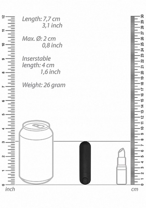 10 Speed Rechargeable Bullet - Black SHOTS