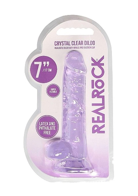 7"" / 18 cm Realistic Dildo With Balls - Purple SHOTS