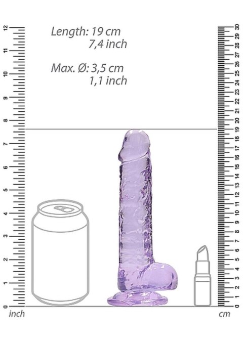 7"" / 18 cm Realistic Dildo With Balls - Purple SHOTS