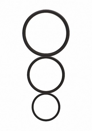 Flat Cock Ring Set - Black SHOTS