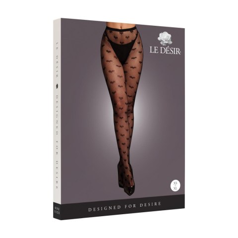 Heart Patterned Tights - One Size - Black SHOTS