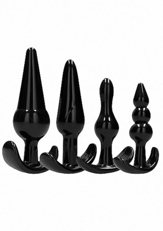 NO. 80 - 4-Piece Butt Plug Set - Black SHOTS