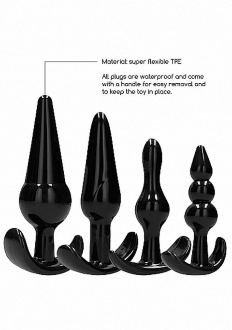 NO. 80 - 4-Piece Butt Plug Set - Black SHOTS
