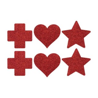 Nipple Cover Set - Cross Star Heart - Red SHOTS