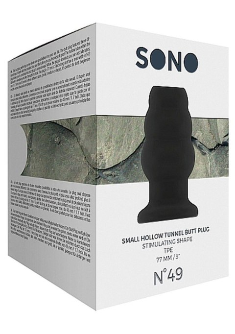 No.49 - Small Hollow Tunnel Butt Plug - 3 Inch - Black SHOTS