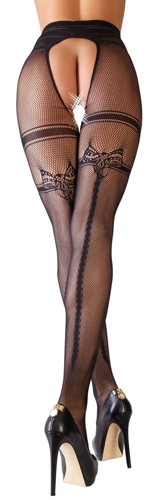 Rajstopy bezmajtkowe Cottelli LEGWEAR z podwiązką L/XL Cottelli LEGWEAR