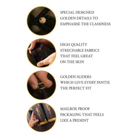 Aime - Brief with Open Crotch and Buttock, Adjustable Slider and Golden Details - One Size Boss of toys