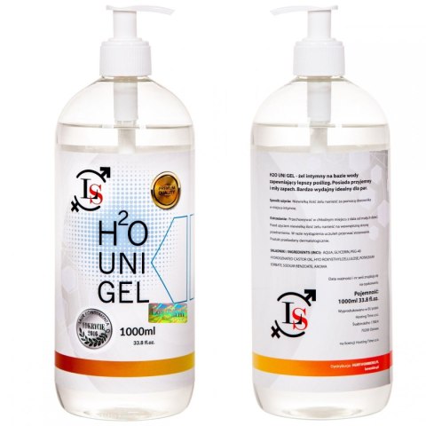 H2O UNI Lubrykant na bazie wody AQUA GEL 1000ml NIE PLAMI LoveStim