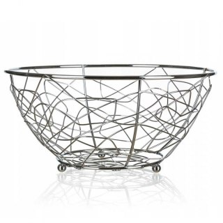 KOSZYK STALOWY SREBRNY NA OWOCE 23cm BANQUET VANITY Banquet