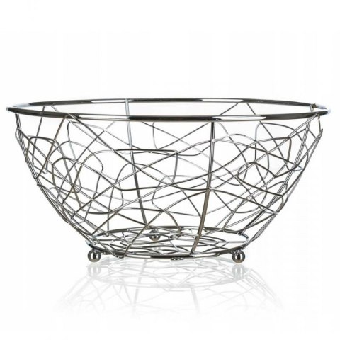 KOSZYK STALOWY SREBRNY NA OWOCE 23cm BANQUET VANITY Banquet
