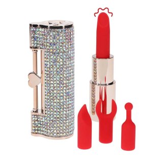 Diamond - Lipstick Vibrator with 4 Attachments - Iridescent SHOTS