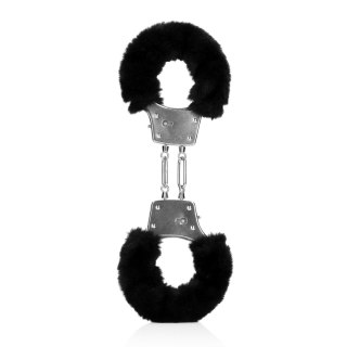 Furry Metal Hand Cuffs - Black SHOTS