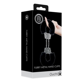 Furry Metal Hand Cuffs - Black SHOTS
