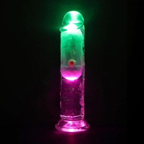 LED Vibrating Straight Cock - 15 cm - Transparent SHOTS