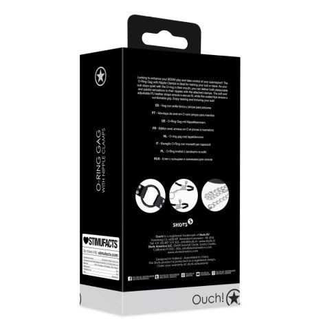 O-Ring Gag with Nipple Clamps SHOTS
