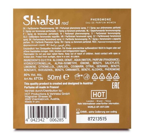 Perfumy feromonowe Hot Shiatsu czerwone 50 ml Hot
