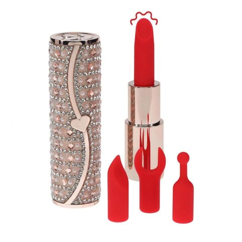 Tiffany - Lipstick Vibrator with 4 Attachments - Pink SHOTS
