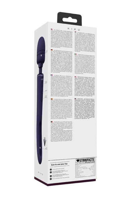 VIVE - Kiku - Rechargeable Double Ended Wand with Innovative G-Spot Flapping Stimulator - Purple SHOTS