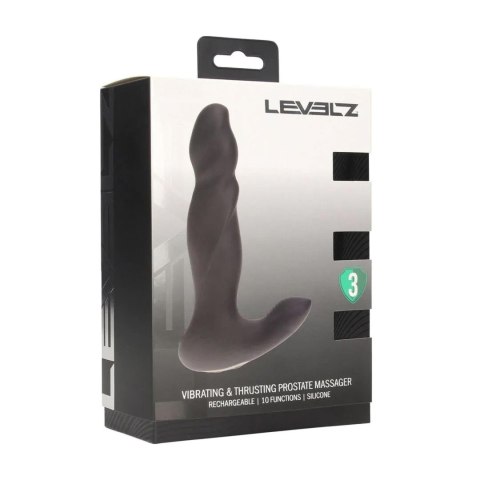 Vibrating and Thrusting Silicone Prostate Massager - Black SHOTS