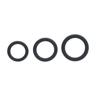 Classic Silicone Cockring Set of 3 - XS/S/M - Black Levelz by Shots