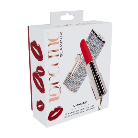 Diamond - Lipstick Vibrator with 4 Attachments - Iridescent Loveline