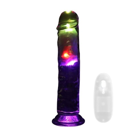 LED Vibrating Straight Cock - 20 cm - Transparent RealRock