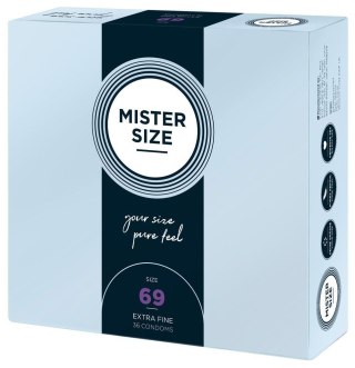 Prezerwatywy ultracienkie Mister Size 69 mm wegańskie 36 sztuk Mister Size