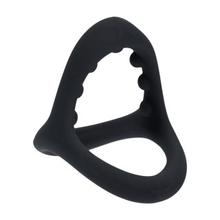 Soft Bead Grip Silicone Cock and Ball Ring - Black Levelz
