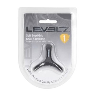 Soft Bead Grip Silicone Cock and Ball Ring - Black Levelz