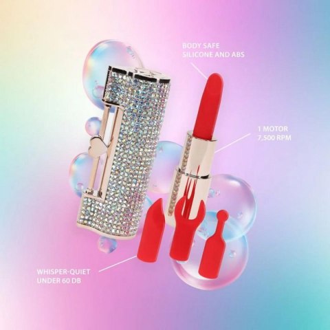 Diamond - Lipstick Vibrator with 4 Attachments - Iridescent Boss of toys