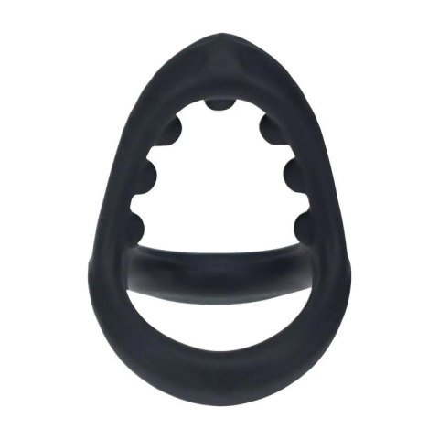 Soft Bead Grip Silicone Cock and Ball Ring - Black Boss of toys