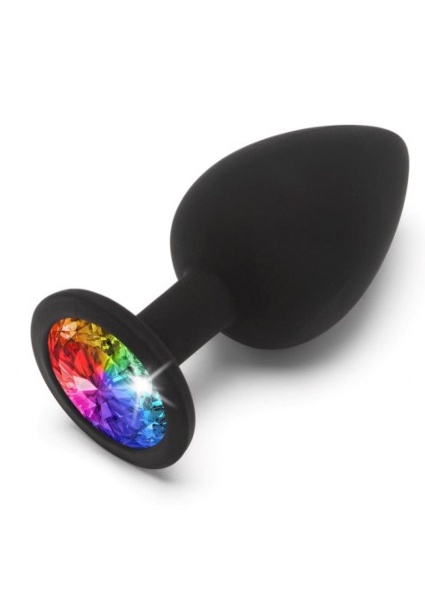 Korek analny Rainbow Booty Jewel Large ToyJoy czarny 9 cm TOYJOY