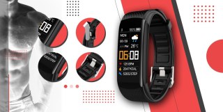 Smartwatch GIEWONT Czarno Czerwony 2 Paski GW200-1 Giewont