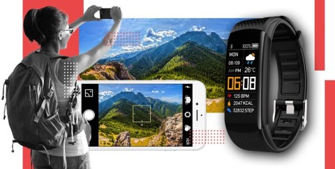 Smartwatch GIEWONT Czarno Czerwony 2 Paski GW200-1 Giewont