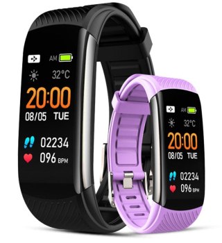 Smartwatch GIEWONT Czarno Jasnofioletowy 2 Paski GW200-8 Giewont