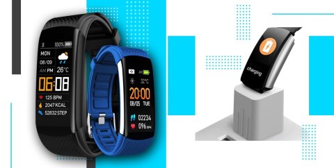 Smartwatch GIEWONT Czarno Niebieski 2 Paski GW200-7 Giewont