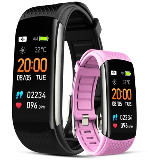 Smartwatch GIEWONT Czarno Różowy 2 Paski GW200-4 Giewont