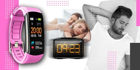 Smartwatch GIEWONT Czarno Różowy 2 Paski GW200-4 Giewont