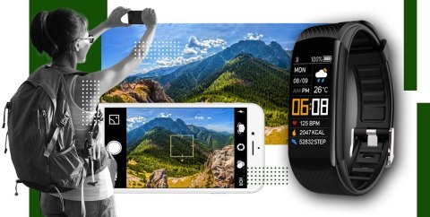 Smartwatch GIEWONT Czarno Zielony 2 Paski GW200-5 Giewont
