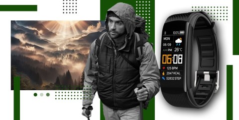 Smartwatch GIEWONT Czarno Zielony 2 Paski GW200-5 Giewont
