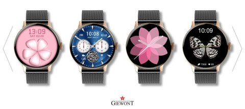 Smartwatch Damski GIEWONT Różowe Złoto Czarny GW330-4 Giewont