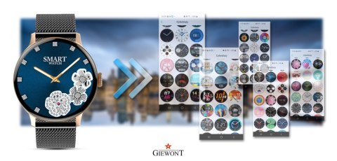 Smartwatch Damski GIEWONT Różowe Złoto Czarny GW330-4 Giewont