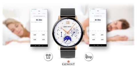 Smartwatch Damski GIEWONT Różowe Złoto Czarny GW330-4 Giewont