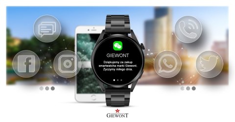 Smartwatch GIEWONT Vertex SmartCall GW450-1 Carbon/Carbon Silikon Giewont
