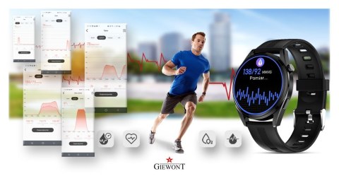 Smartwatch GIEWONT Vertex SmartCall GW450-1 Carbon/Carbon Silikon Giewont