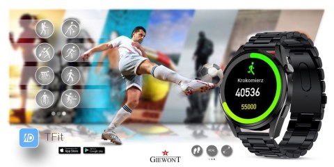 Smartwatch GIEWONT Vertex SmartCall GW450-2 Carbon/Carbon Leather Giewont